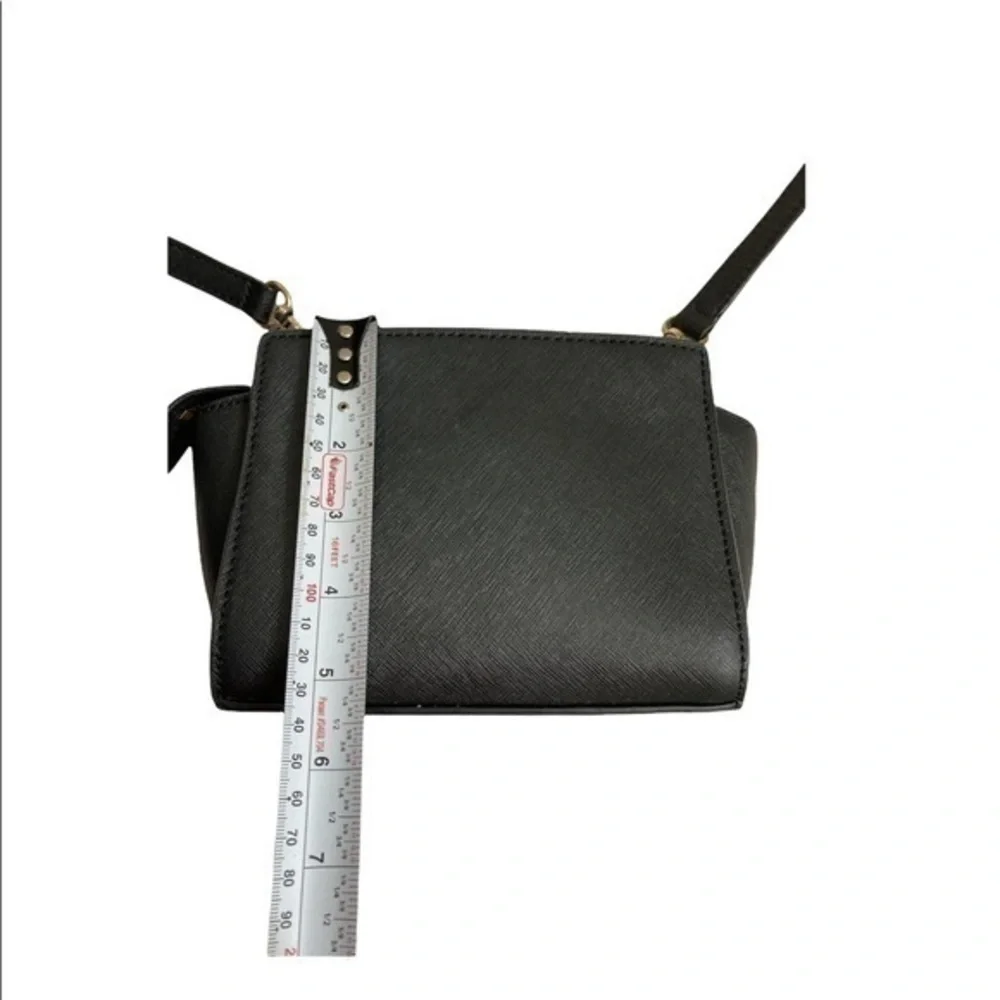 Michael kora black saffiano leather mini Selma crossbody bag